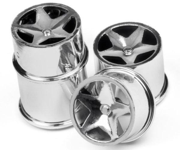 HPI Racing 114279 Super Star Wheel Set Chrome (4) Q32 / Baja Q32 Buggy