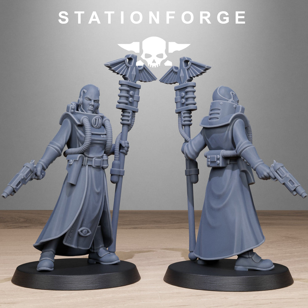 3D Printed GrimCorp Seers by StationForge Miniatures
