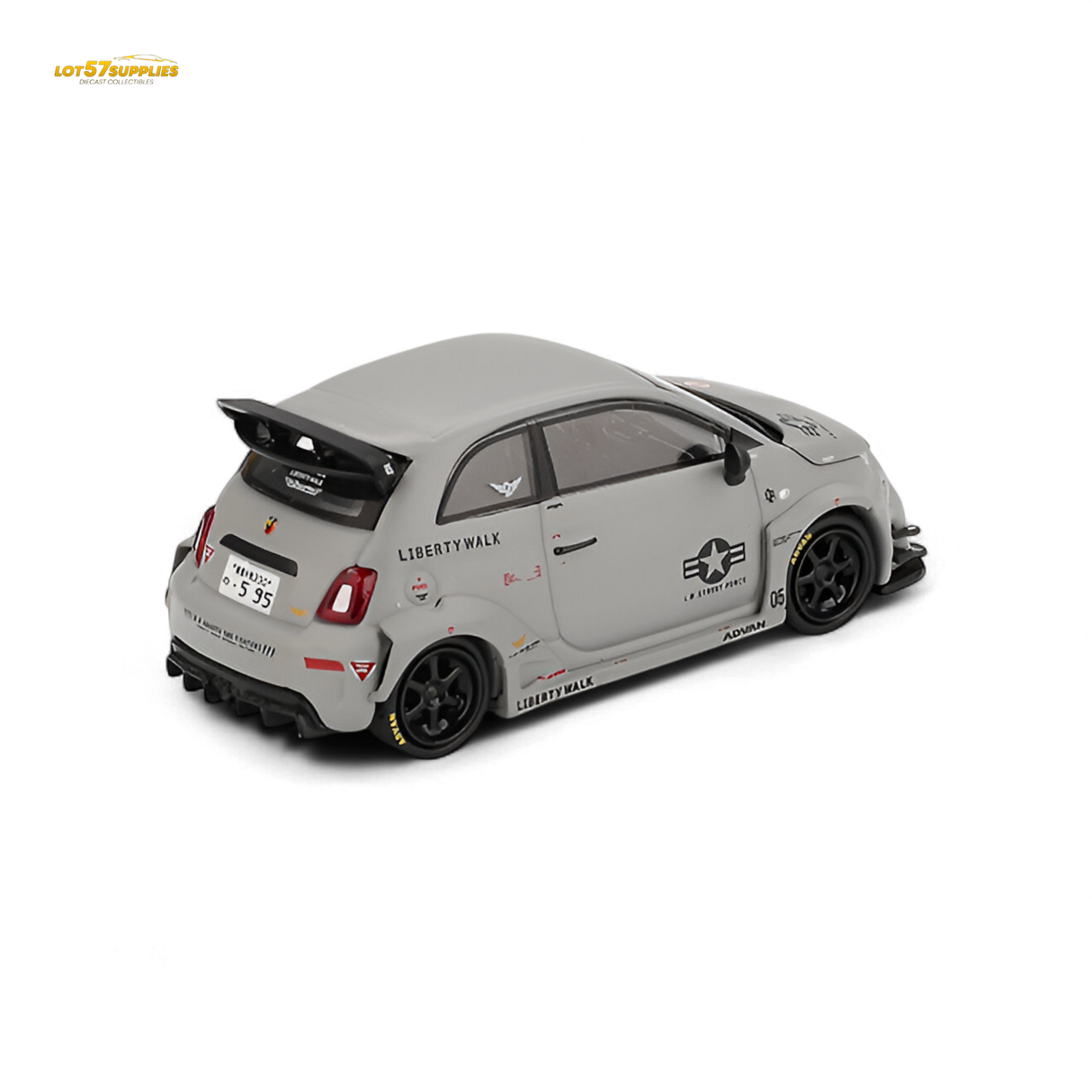 Mini-GT Abarth 595 LB-WORKS x Abas Works Grey 1:64