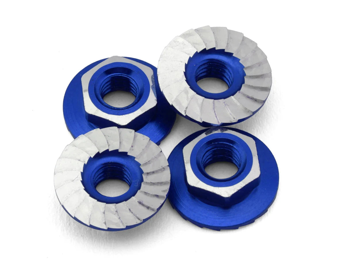 1UP Racing 1UP870101 4mm "Lockdown" Serrated Aluminum Wheel Nuts (Dark Blue) (4)