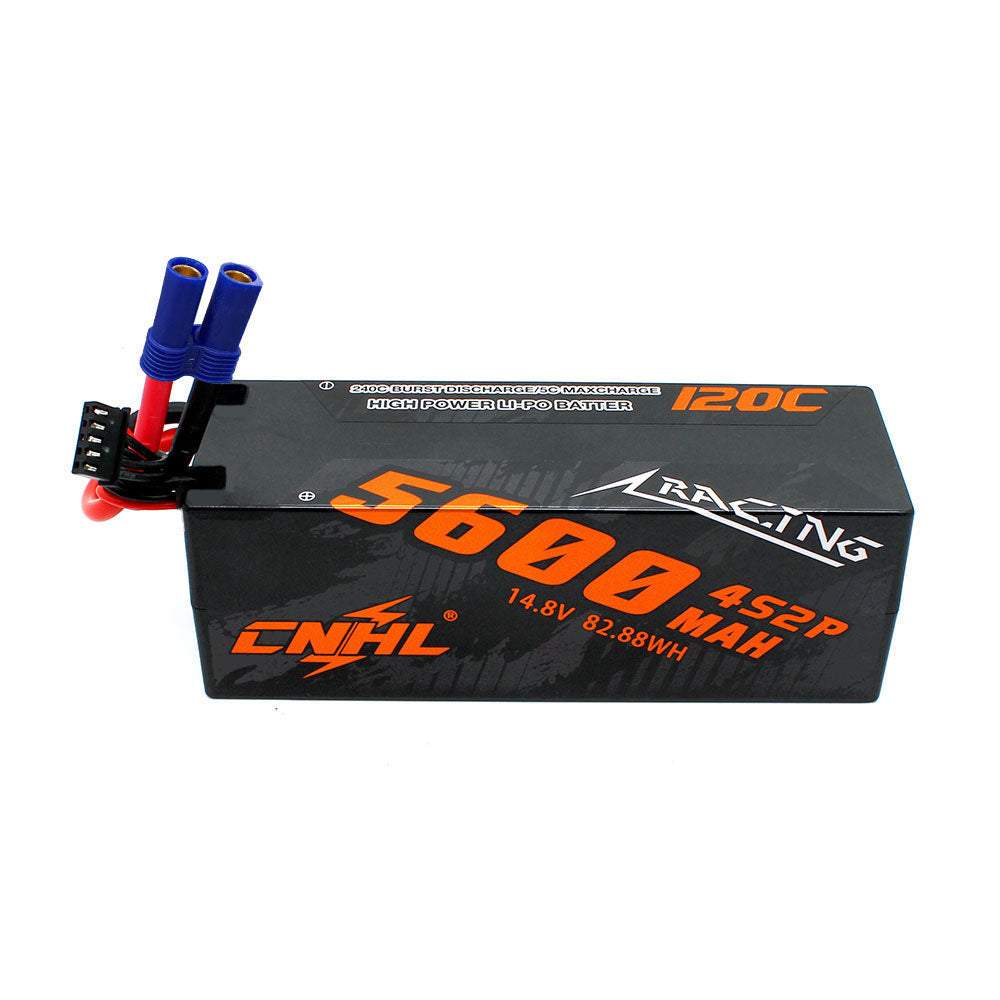 Batterie Lipo à étui rigide CNHL Racing Series 5600mAh 14.8V 4S2P 120C avec prise EC5