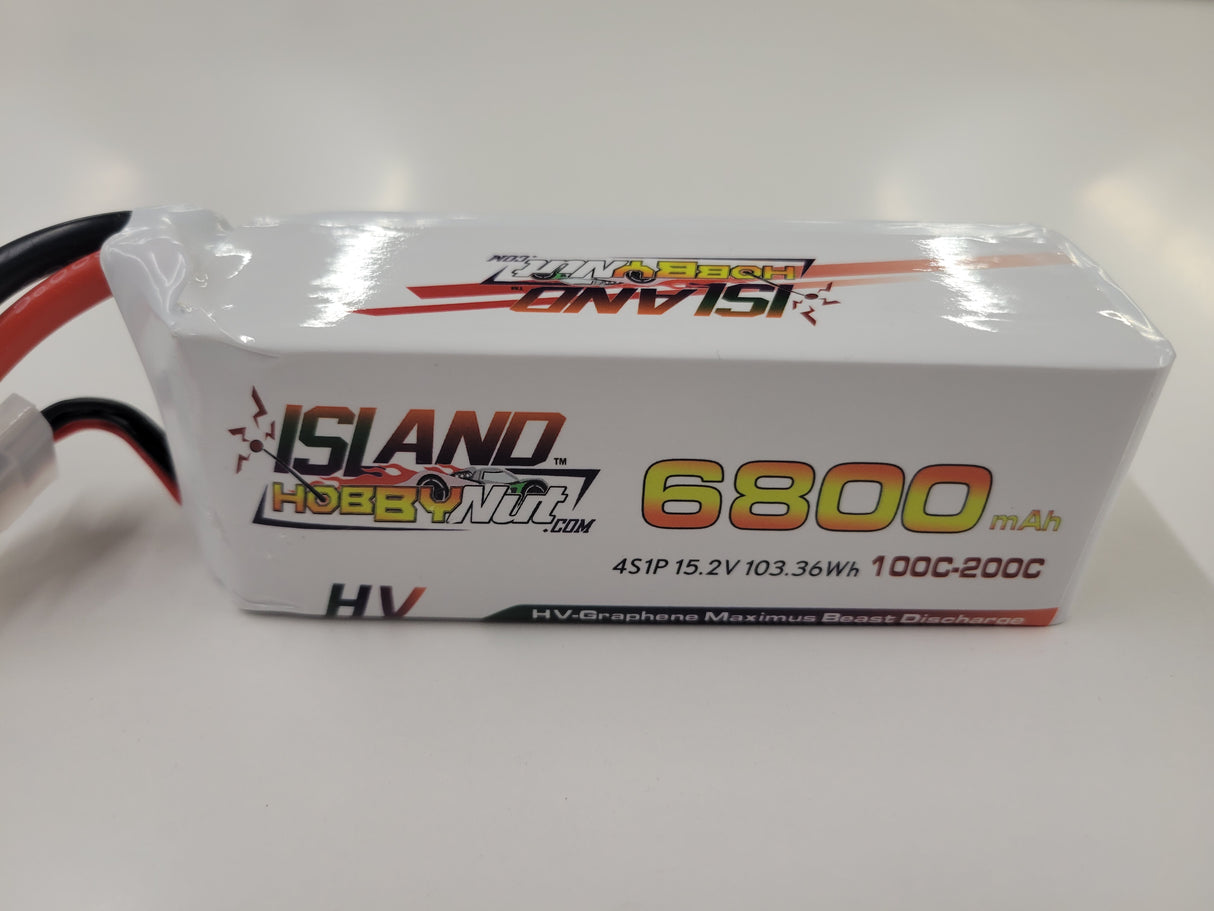 IslandHobbyNut 4s 15.2V 6800 HV LIPO BATTERY 100C-200C