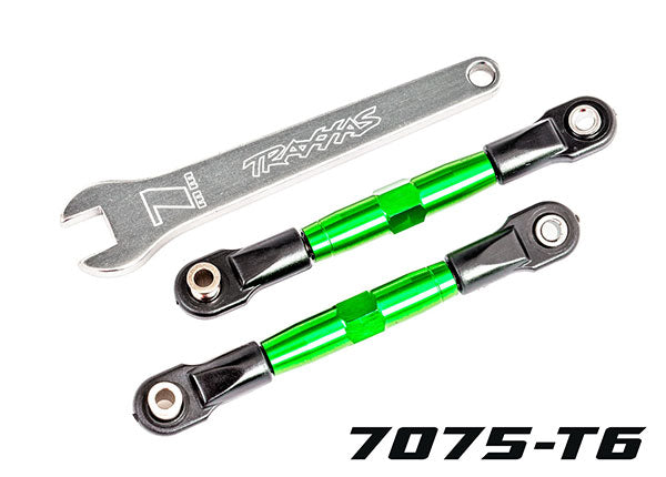 Traxxas 2444G Camber links, delanteros (TUBOS anodizados en verde, aluminio 7075-T6, más resistentes que el titanio) (2)