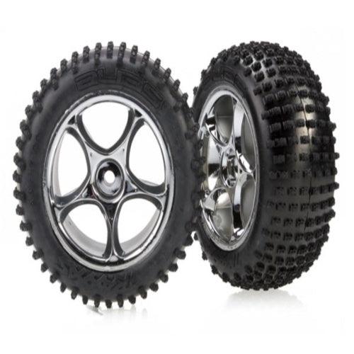 Traxxas 2470R Tracer 2.2" Rear Wheels w/Alias Tires (Chrome) (2) (Bandit)