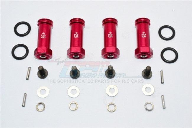 GPM ALLOY HEX ADAPTOR +25MM TRAXXAS SLASH 4X4 RED
