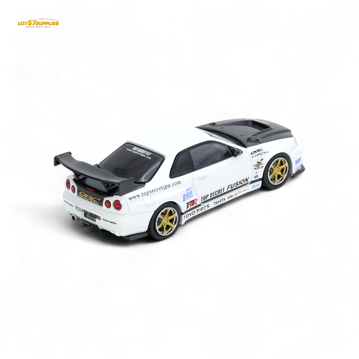 Inno64 Top Secret R34 GT-R White 1:64