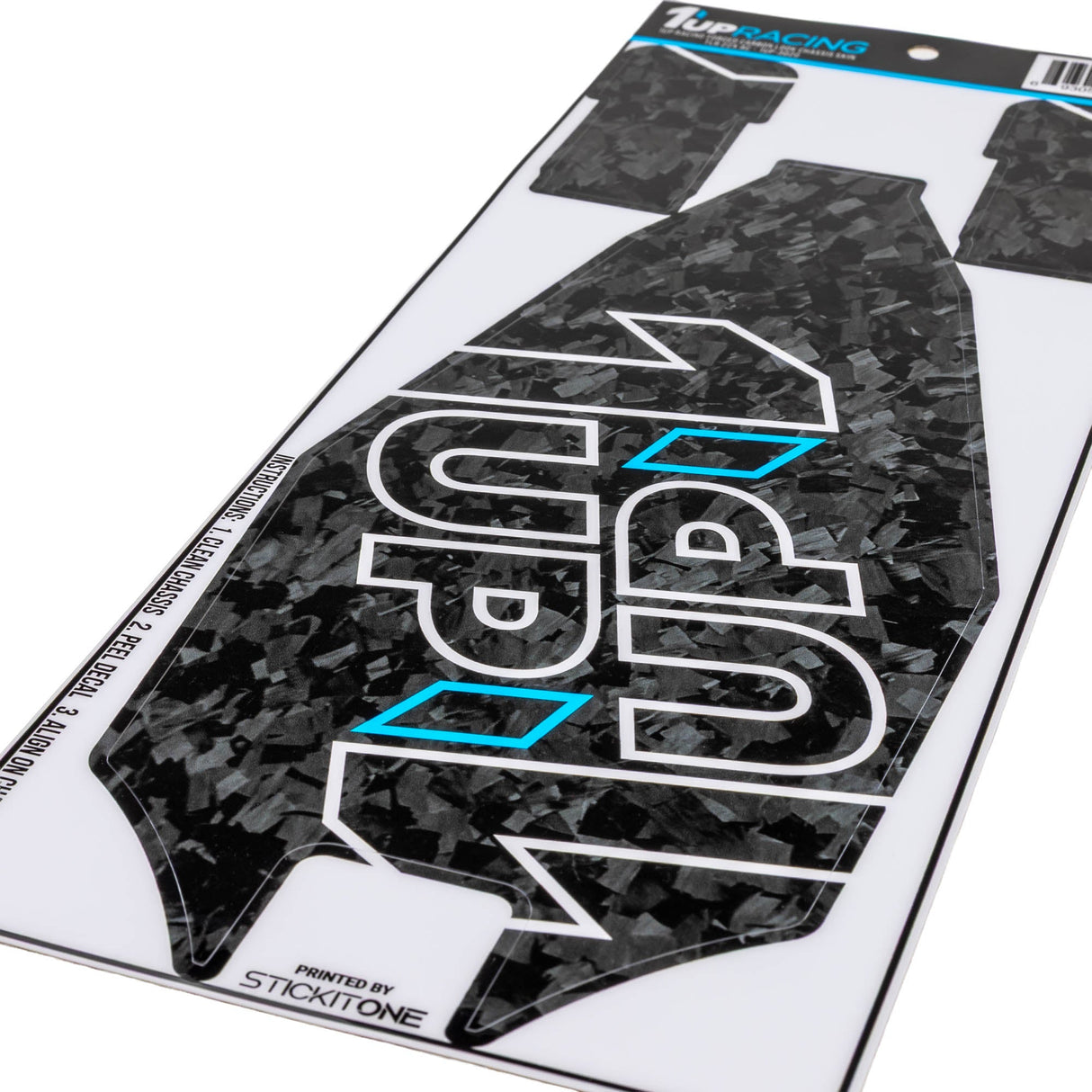1up Racing Forged Carbon Look Chassis Skin - TLR 22X AC