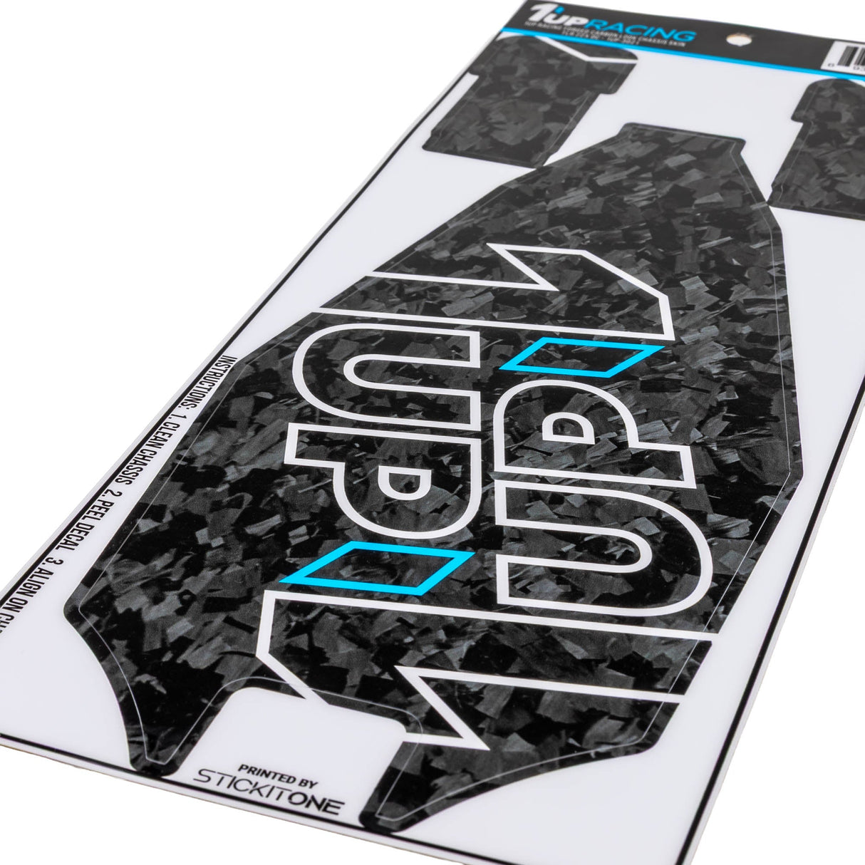 1up Racing Forged Carbon Look Chassis Skin - TLR 22X DC
