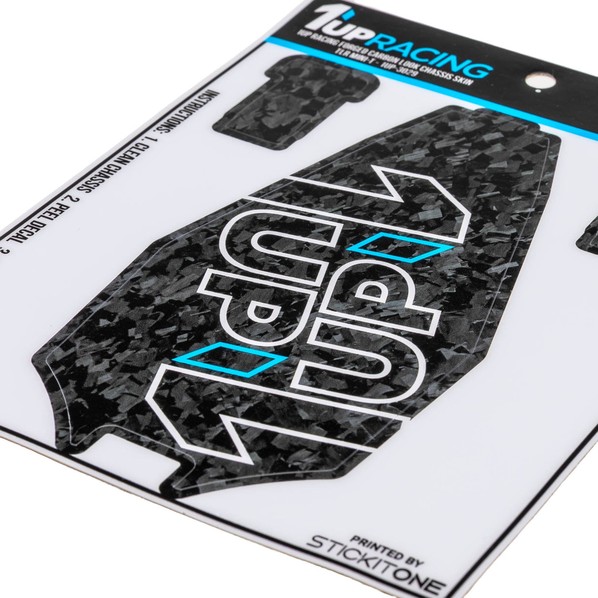 1up Racing Forged Carbon Look Chassis Skin - Losi Mini-T