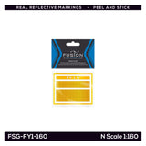 N Scale Railroad Freight Car Yellow Reflective Markings Set