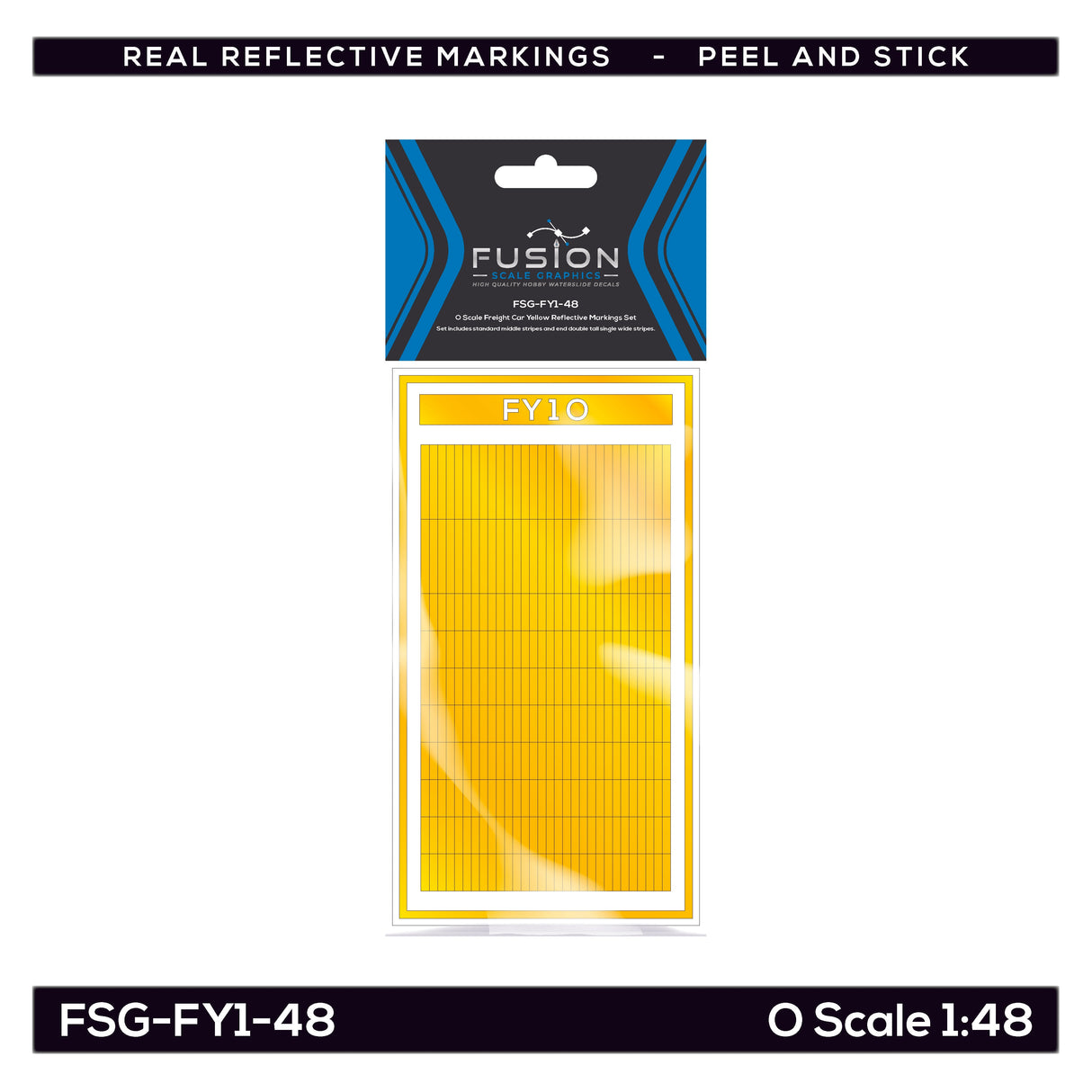 O Scale Railroad Freight Car Yellow Reflective Markings Set