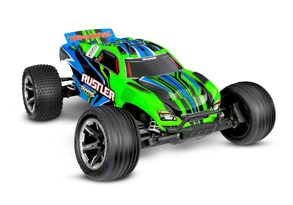 TRAXXAS 37254-8 GRN Rustler 2WD HD w/USB-C