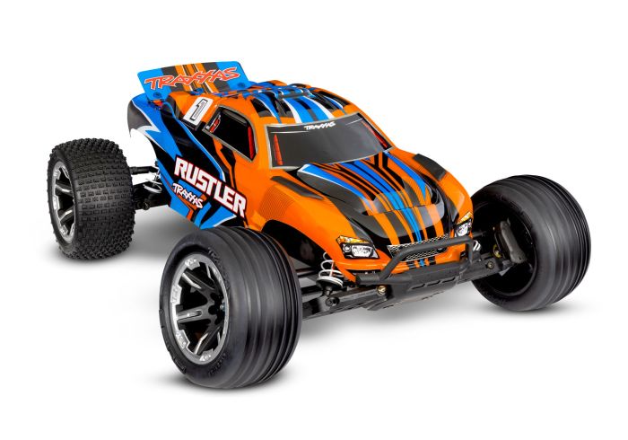 TRAXXAS 37254-8 ORANGE Rustler 2WD HD w/USB-C Model 37254-8