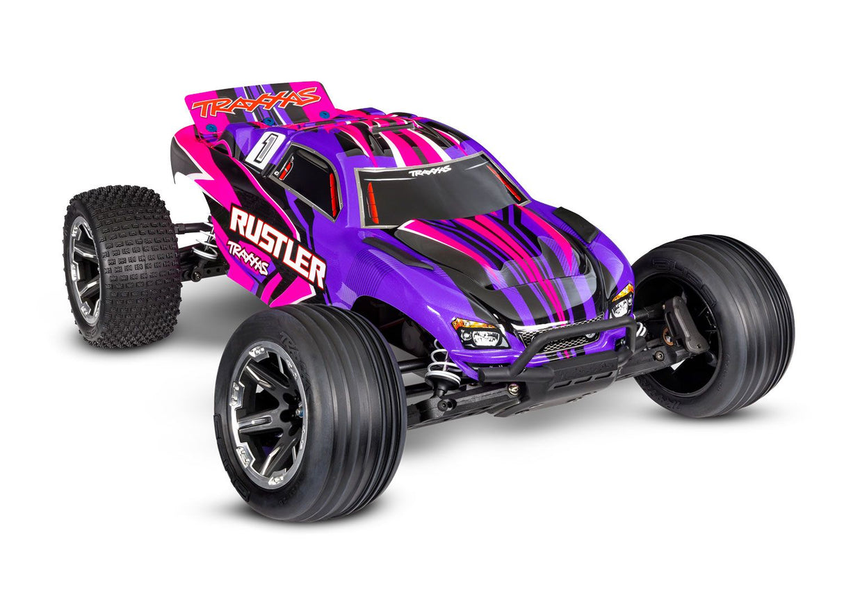 TRAXXAS 37254-8 PINK Rustler 2WD HD w/USB-C