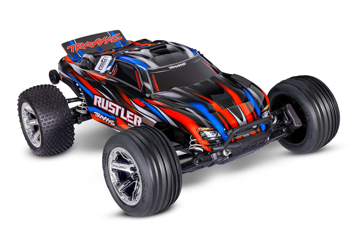 TRAXXAS 37354-4 RED Rustler 2WD BL-2s HD