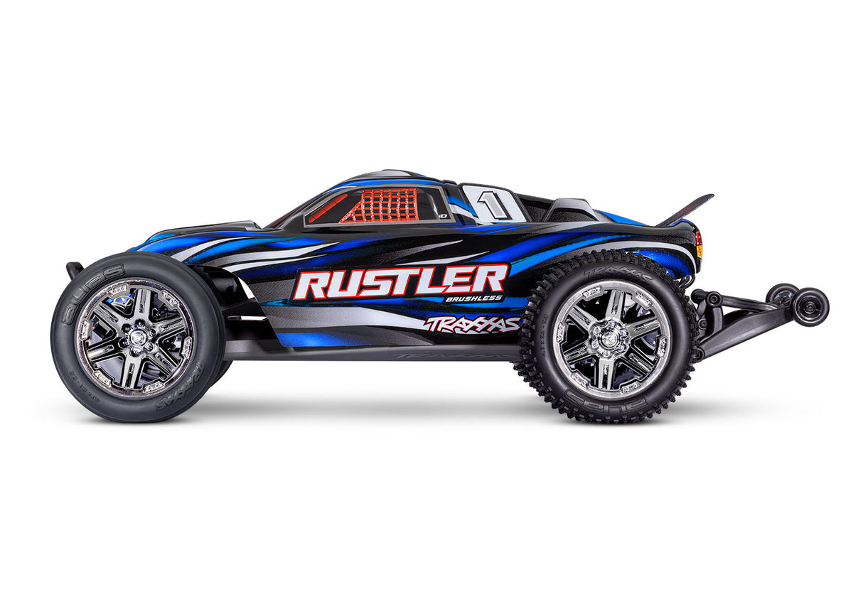 TRAXXAS 37354-4 BLUE Rustler 2WD BL-2s HD