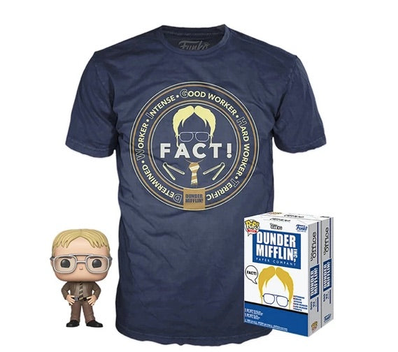 Dwight Schrute (Blonde) Pop! and Dwight Schrute Tee (M, Sealed) 871 - Target Exclusive