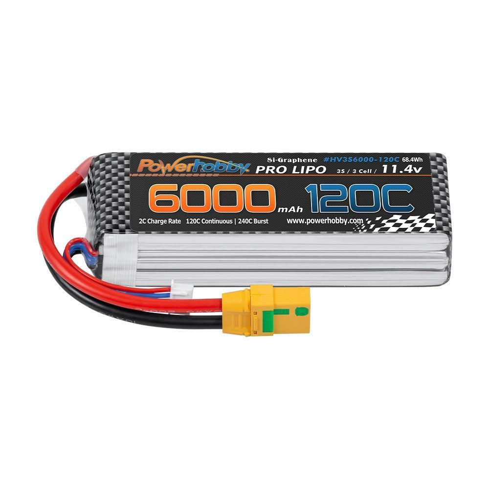 Powerhobby 3s 11.4V 6000mah 120c Graphne + HV Lipo Battery w XT90 Plug