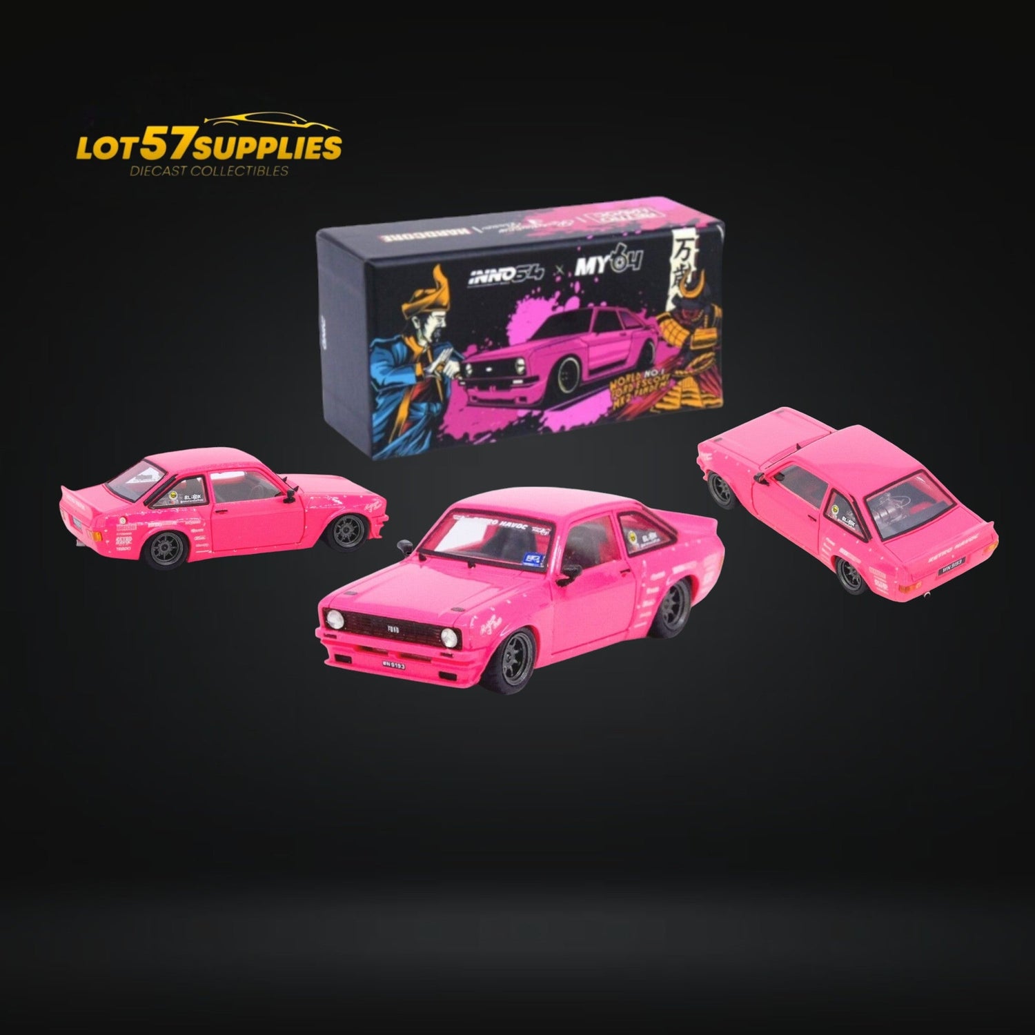 Inno64 Ford Escort MK2 Pandem "Emotion" Retro Havoc Pink 1:64