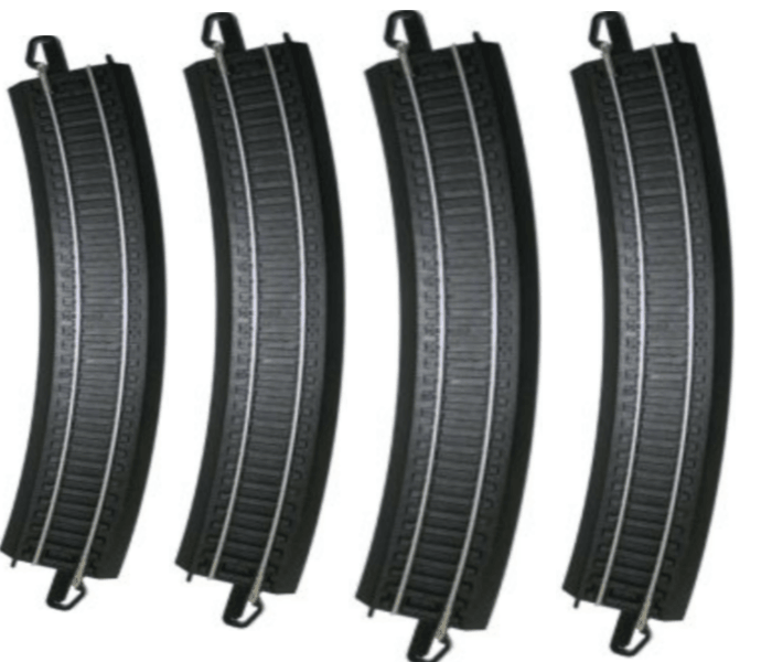 Bachmann 44480 HO Scale E-Z Train Track Black 18" Radius Curved 6 pcs