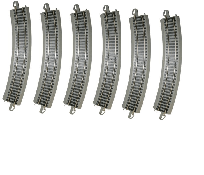 Bachmann 44580 HO Scale E-Z Train Track Silver/Gray 18" Radius Curved 50 pcs