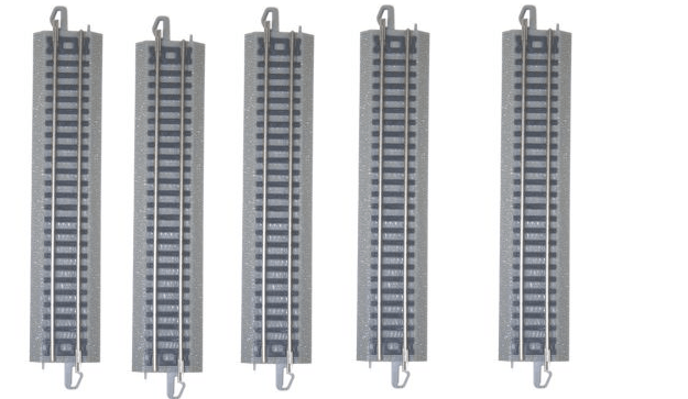 Bachmann 44881 N Scale E-Z Train Track Silver/Gray 5" Straight Track 20 Pcs