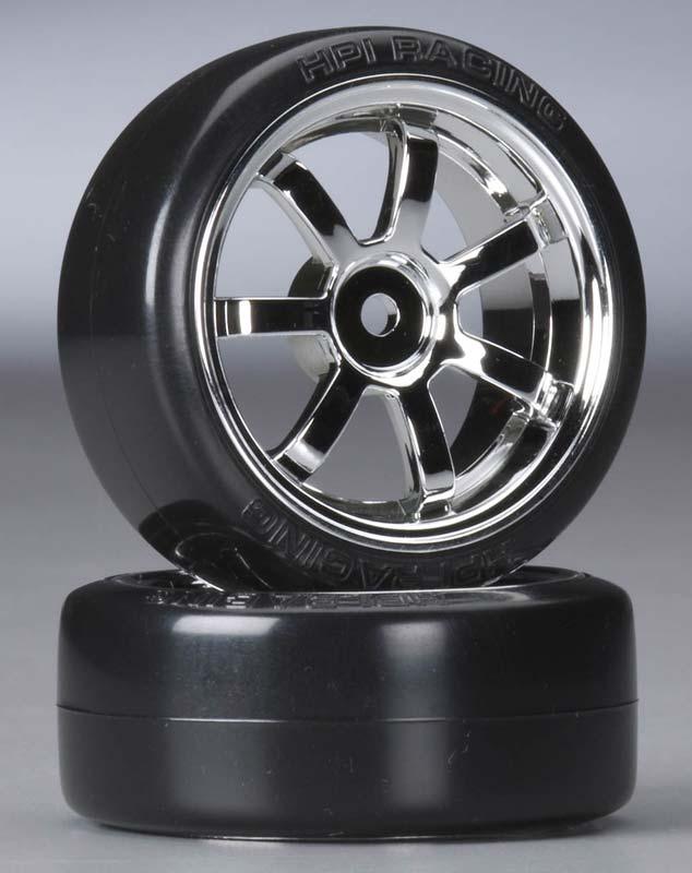 HPI 4739 T-Drift / Rays 57S Pro Wheel 26mm Chrome (2) Mounted Sprint 2 Nitro E10
