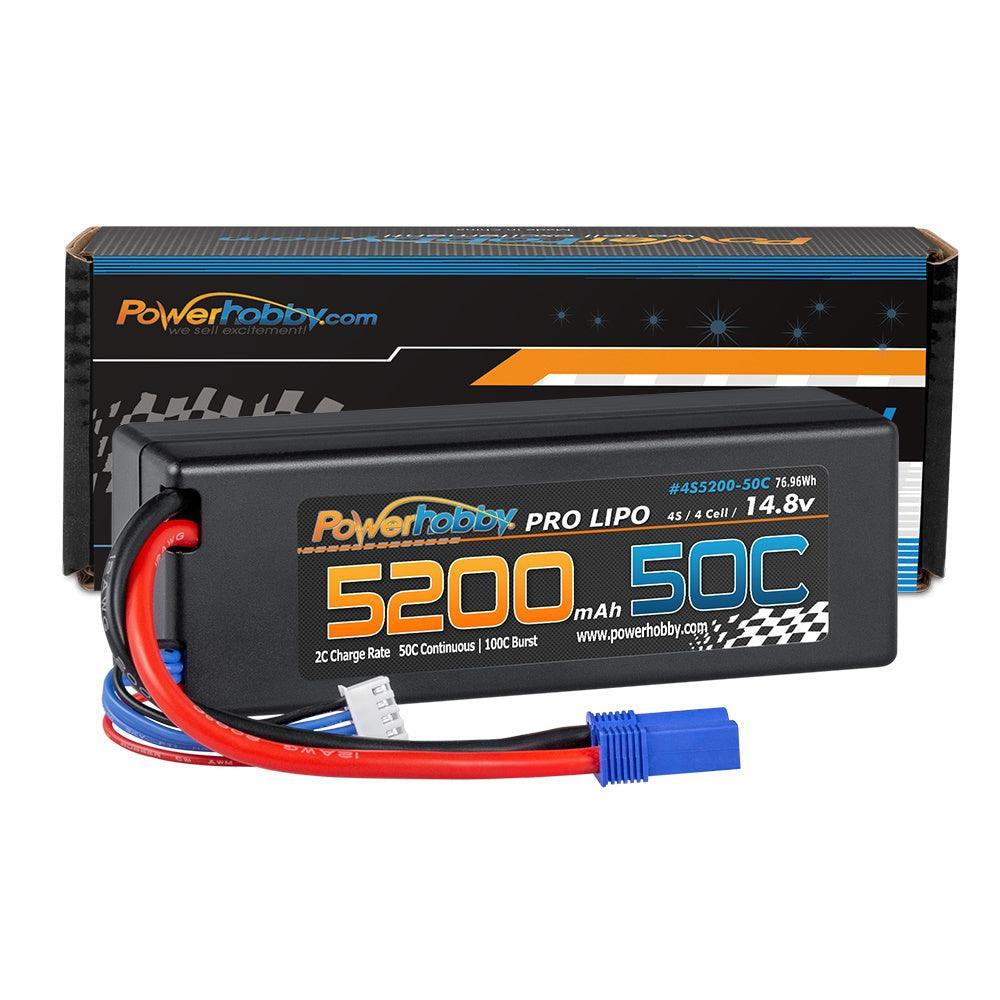 Powerhobby 4s 14.8v 5200mah 50c Lipo Battery w EC5 Plug Hard Case LCG