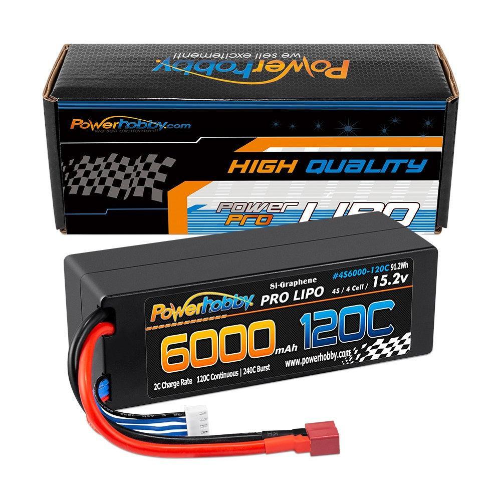 Powerhobby 4s 15.2v 6000MAH 120C Graphene + HV Lipo Battery Deans Plug Hard Case