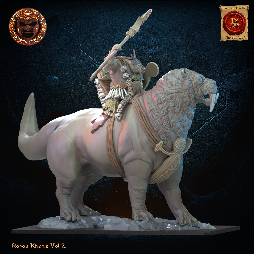 3D Printed Tusker Ariki on Bunyip by Lost Kingdom Miniatures