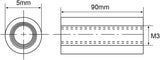 IRonManRc Aluminum Standoff Spacers M3 x 90mm
