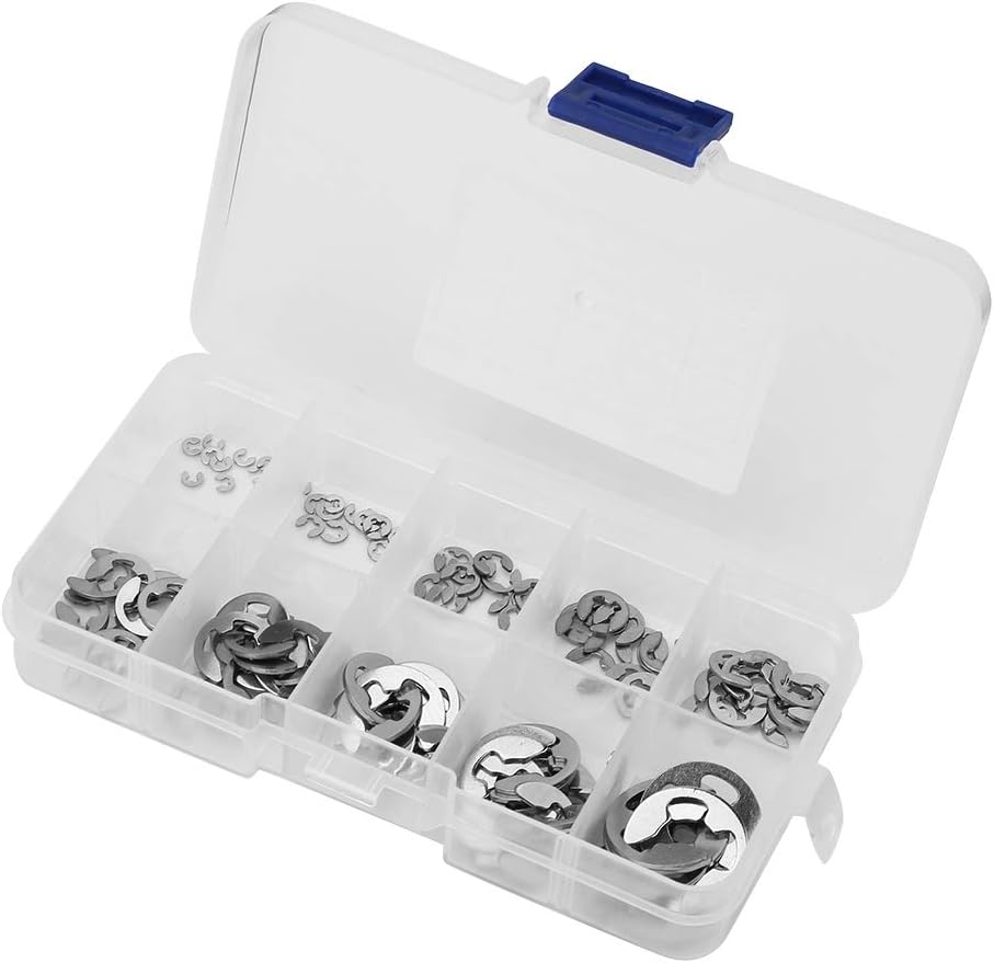 IHN 120Pcs 10 Size 304 Stainless Steel E-Clip Set