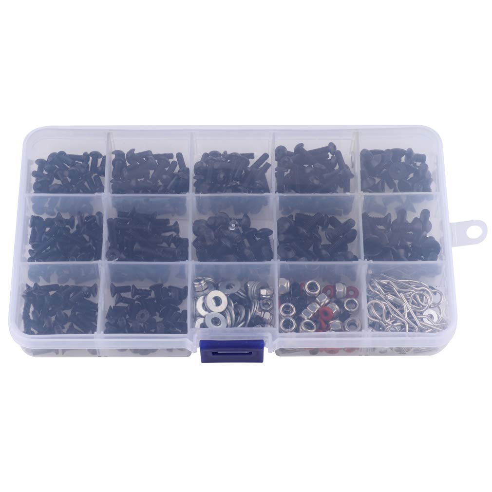 Island Hobby Nut 500pcs Universal RC Screw Kit Screws 1/8 1/10 Rc Cars