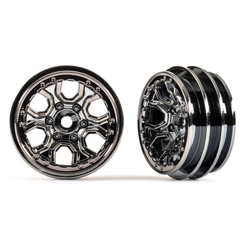 Traxxas 9770-BLKCR TRX-4M Multi-Spoke Wheels 1.0'' Black Chrome (2)