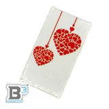 2 Hearts, Valentine's Day 4x6 Glass Window made with LEGO part - B3 Customs