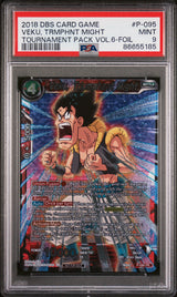 2019 DRAGON BALL SUPER OFFICIAL  VEKU, TRMPHNT MIGHT #P-095 PSA 9