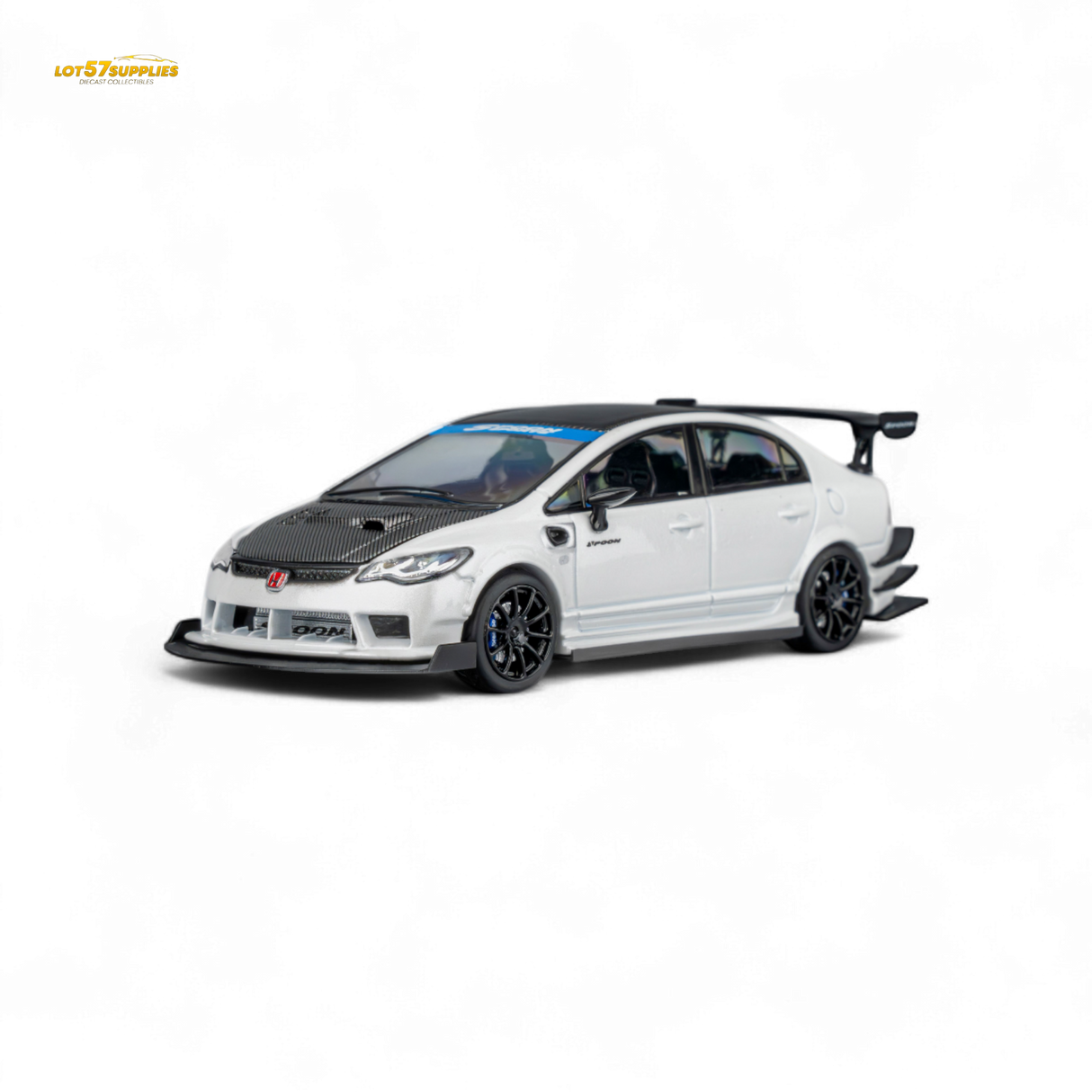 Microturbo Honda Civic Type R FD2 Spoon Sports Metallic White 1:64