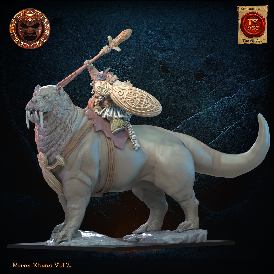 3D Printed Tusker Ariki on Bunyip by Lost Kingdom Miniatures