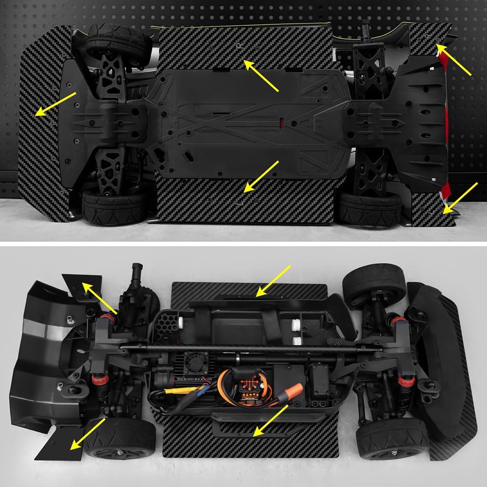 IRonManRc 1/8 Arrma Vendetta 3S BLX, Carbon Fiber KIT Front Rear Splitter, Chassis Side Skirts, Rear Fender Flares
