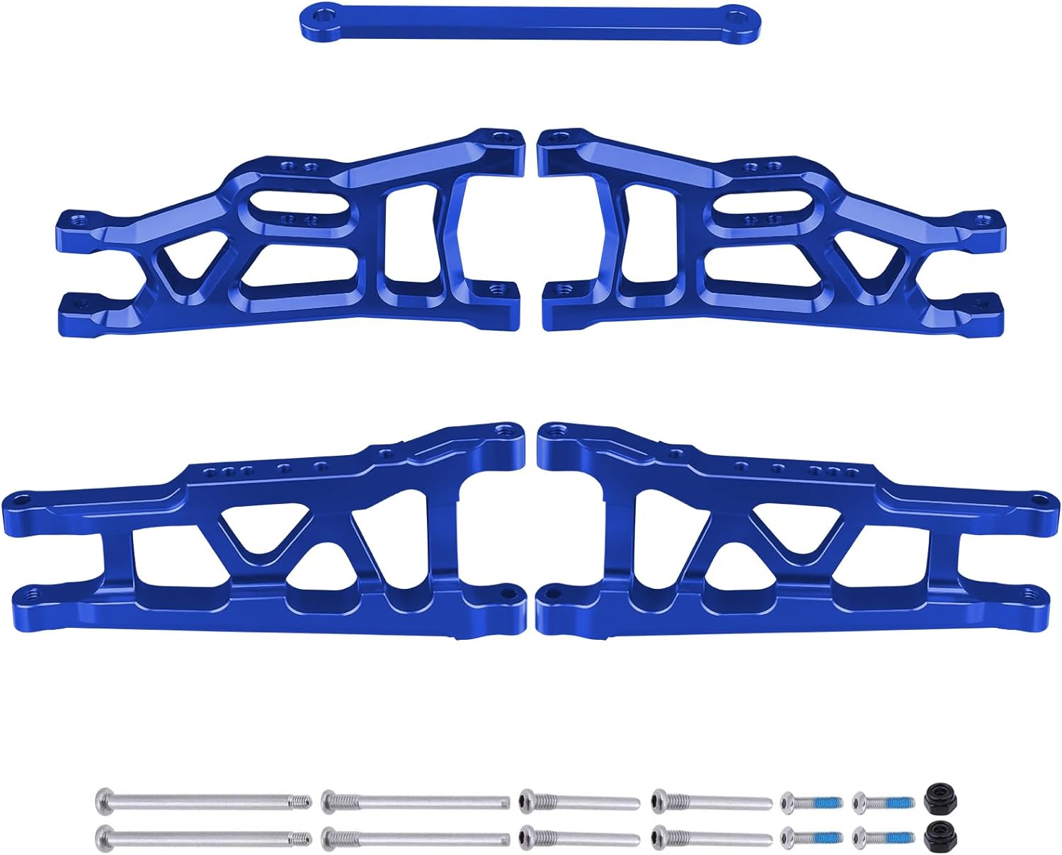 IRonManRc BLUE Front & Rear Aluminum Suspension Arms w/Tie Bar 2WD SLASH, RUSTLER, STAMPEDE