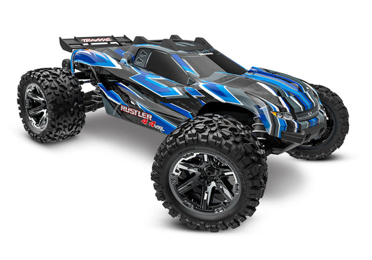 Traxxas 67376-4 BLUE Rustler 4X4 VXL: 1/10 Scale Stadium Truck with TQi™ Traxxas Link™ Enabled 2.4GHz Radio System & Traxxas Stability Management (TSM)®