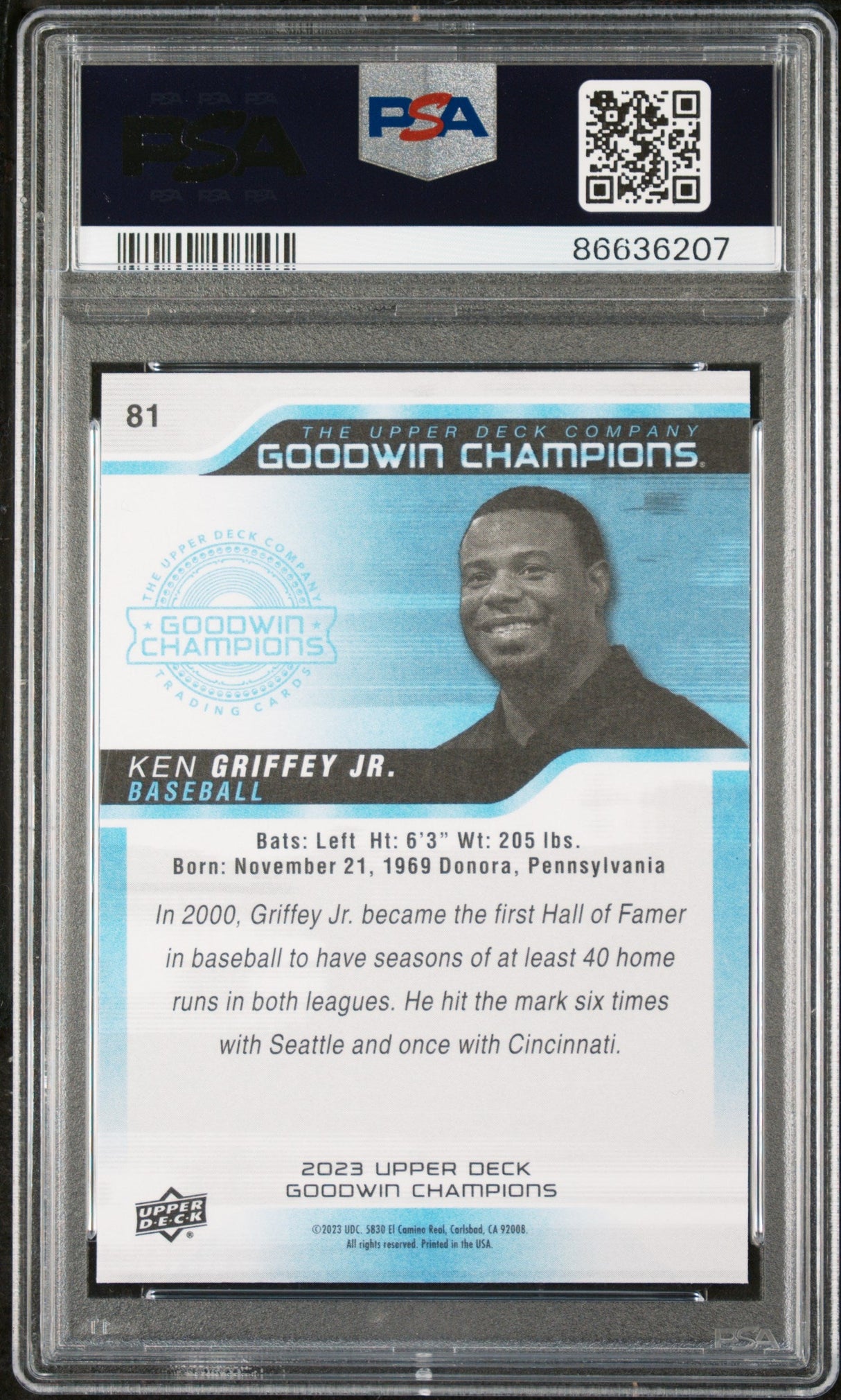 2023 UPPER DECK GOODWIN CHAMPIONS KEN GRIFFEY JR.  #81 - PSA 10