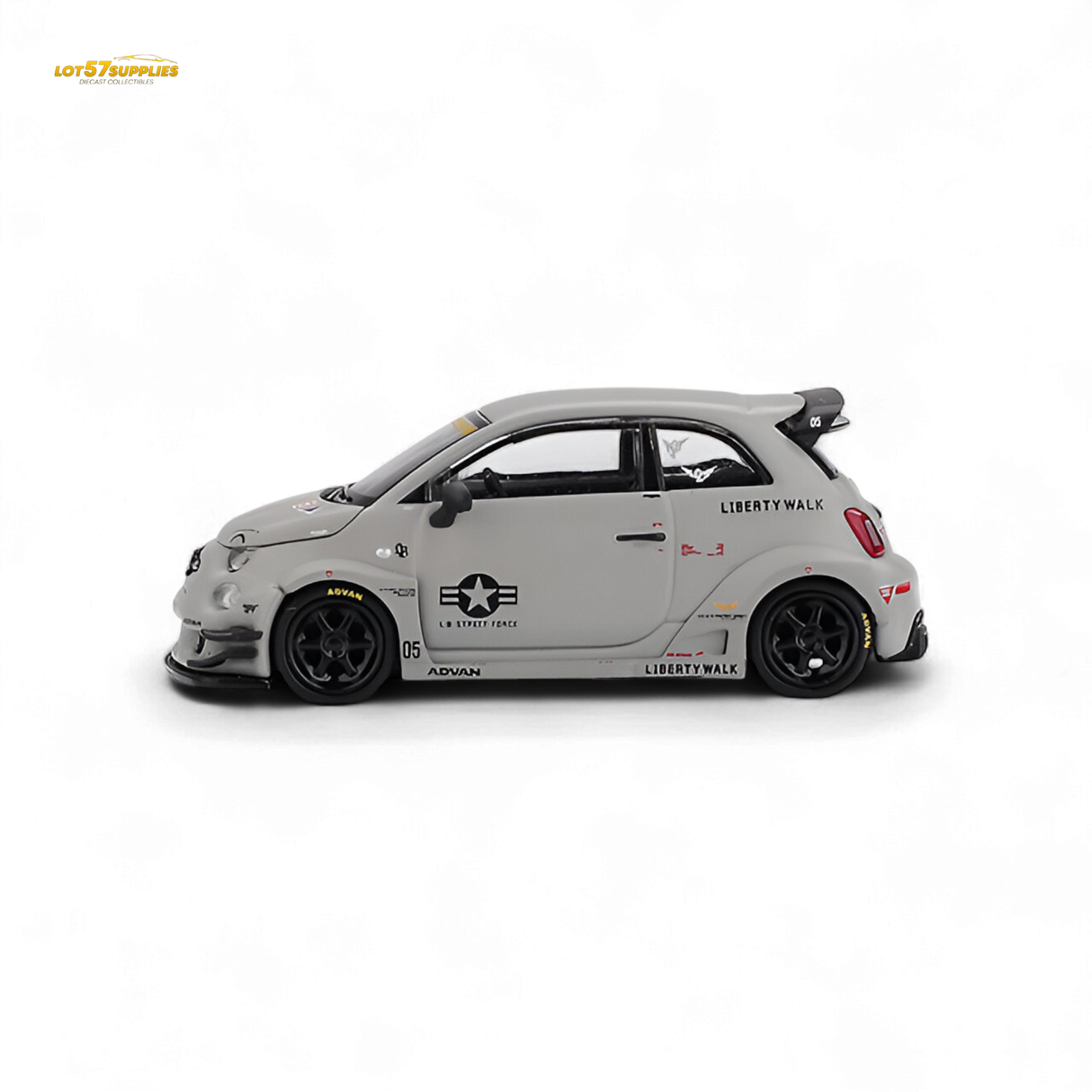 Mini-GT Abarth 595 LB-WORKS x Abas Works Grey 1:64
