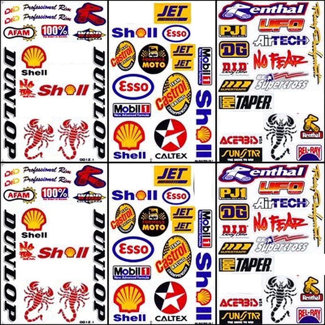 DECAL CITY 6 PACK SHELL MOBIL DUNLOP CALTEX TAPER and More