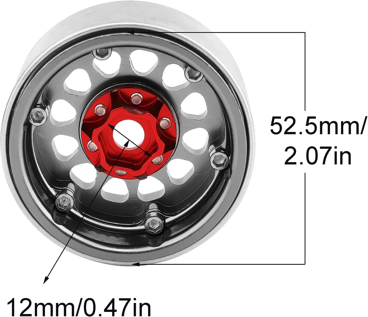 IRonManRc Aluminum 1.9 Beadlock Wheels Rims for 1/10 RC Crawler TRX4 SCX10 ETC