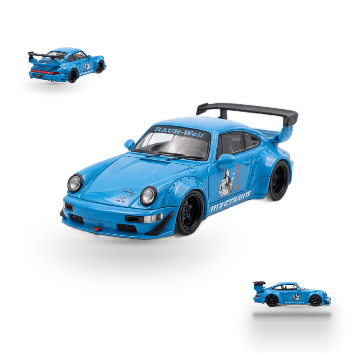 Mini Station Porsche 911 964 RWB HIDEYOSHI blue 1:64