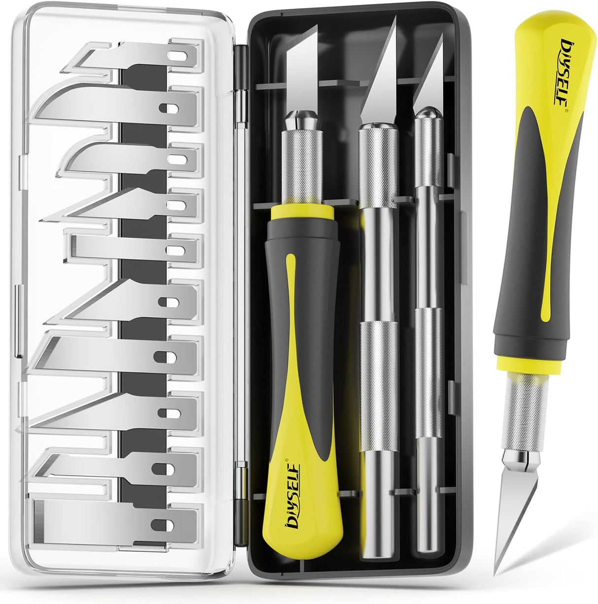 IHN 16-Piece 3-Piece Hobby Knife with 10-Piece Exacto Knife Blades