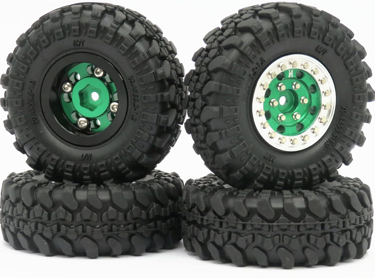 IRONMANRC 1/24 BEADLOCK 1.0 RIMS & TIRES TRX4M & SCX24