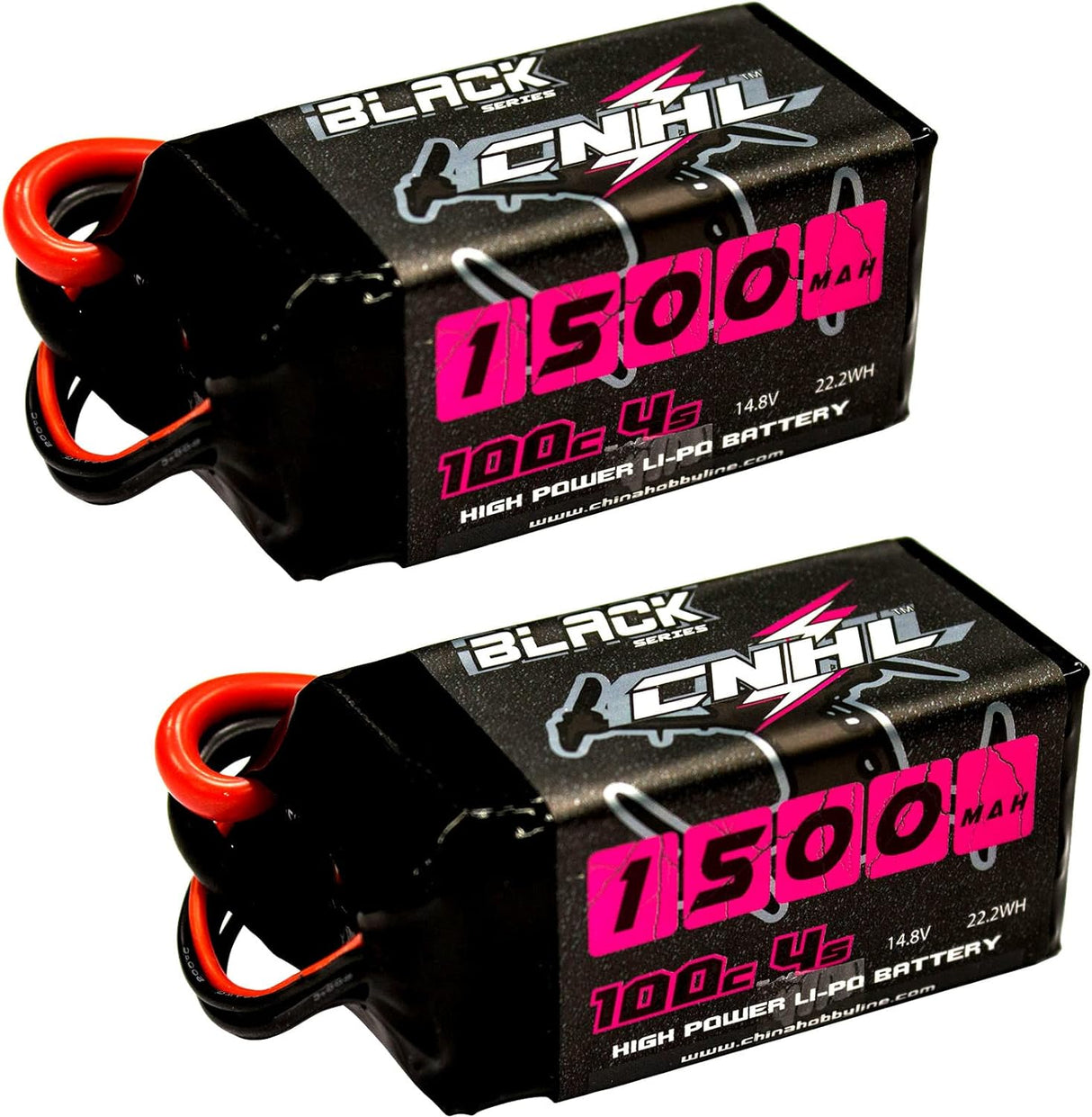 CNHL Black Series 1500mAh 22.2V 6S 100C Lipo Battery with XT60 Plug (2 PACKS)