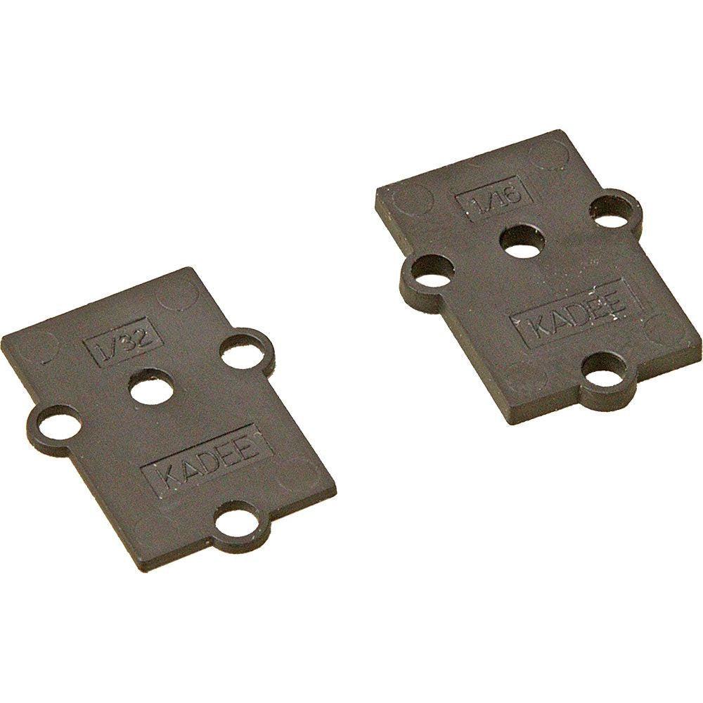 Kadee #851 O Scale Plastic Shims for #817 or #819 Gearbox 1/16" & 1/32" - Black